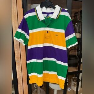 Mardi Gras Creations boys polo shirt short sleeve tee striped perlis cotton